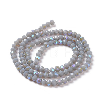 Electroplate Opaque Solid Color Glass Beads Strands EGLA-A034-P4mm-L13-1