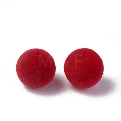 Flocky Acrylic Beads OACR-L011-C-06-1