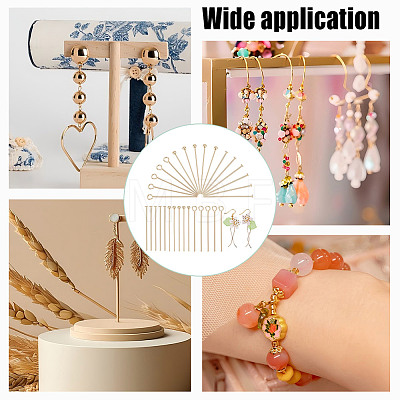 210Pcs 3 Styles Brass Head Pins KK-DR0001-28A-1