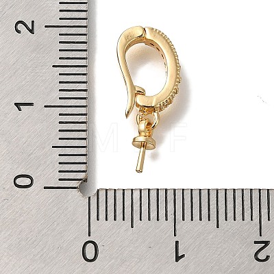 Brass Micro Pave Cubic Zirconia Enhancer Shortener Bails KK-K389-145G-1