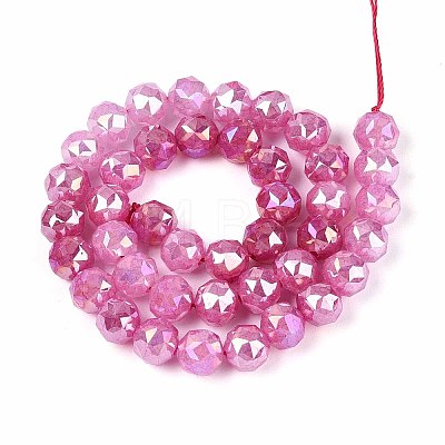Anti-Tarnish Electroplate Glass Beads Strands GLAA-N064-10mm-08-1