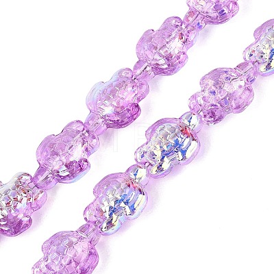 Electroplate Transparent Glass Beads Strands EGLA-N055-04A-07-1