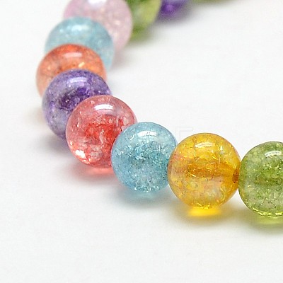 Electroplate AB Color Plated Synthetic Crackle Quartz Round Beads Strands G-L155-6mm-07-1