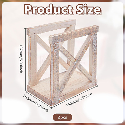 2Pcs Rectangle Wood Napkin Holder AJEW-GO0004-92A-1