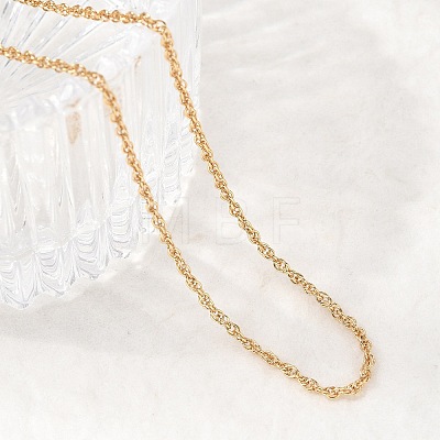 1MM Brass Rope Chain Necklaces NJEW-L013-11G-1