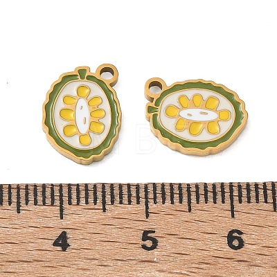 Fruit 304 Stainless Steel Enamel Pendants SA-CBA49D2-11G-02-1
