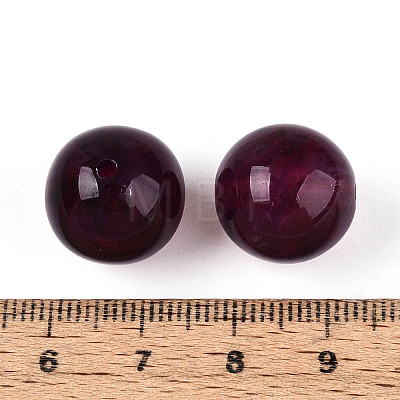Round Acrylic Imitation Gemstone Beads X-OACR-R029-16mm-03-1