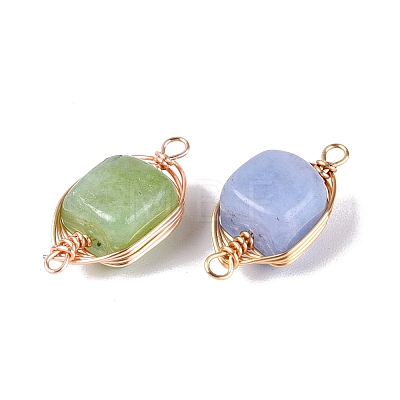 Dyed Natural Quartz Connector Charms G-Q606-25KCG-1