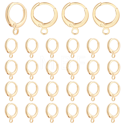   30Pcs Brass Huggie Hoop Earring Findings KK-PH0002-85-1