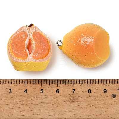 Opaque Resin Imitation Fruit Pendants RESI-H045-01B-01-1