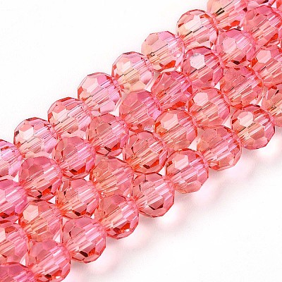 Baking Paint Transparent Glass Beads Strands DGLA-A035-T6mm-A01-1