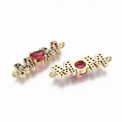 Brass Micro Pave Colorful Cubic Zirconia Links Connectors ZIRC-S067-222-NF-1