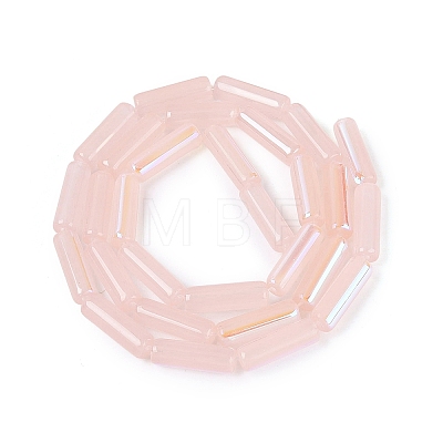 Electroplate Imitation Jade Glass Beads Strands EGLA-Q132-02A-D03-1