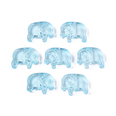 Transparent Spray Painted Glass Beads GLAA-T022-01-D02-1