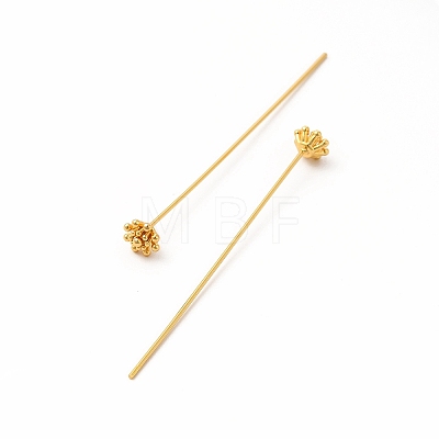 Brass Flower Head Pins X-KK-A178-09G-1