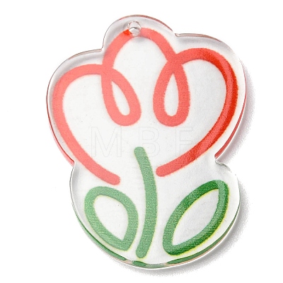 Transparent Acrylic Pendants MACR-Q160-02A-1