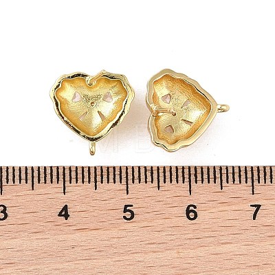 Brass with Cubic Zirconia Stud Earrings Findings KK-B087-10G-1