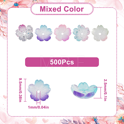 500Pcs Luminous Transparent Resin Beads RESI-SC0003-51-1