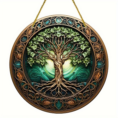 Tree of Life Acrylic Window Hanging Ornaments PW-WG0EC25-01-1