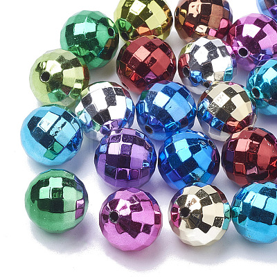 Color Plated Acrylic Beads X-PACR-R241-02E-1