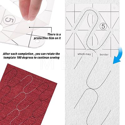 Gorgecraft Transparent Acrylic Sewing Template DIY-GF0002-89-1