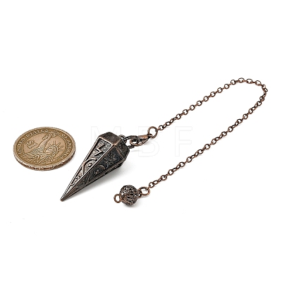 Rack Plating Brass Cone Dowsing Pendulum Pendants AJEW-G064-01-1