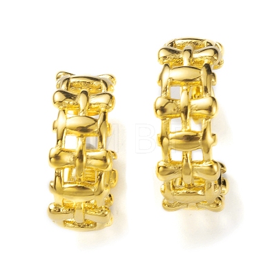 Ion Plating(IP) 304 Stainless Steel Fence Wrap Stud Earrings EJEW-K244-09G-1