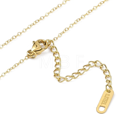 Ion Plating(IP) 304 Stainless Steel Cable Chain Flower Pendant Necklaces for Women NJEW-K276-02G-1