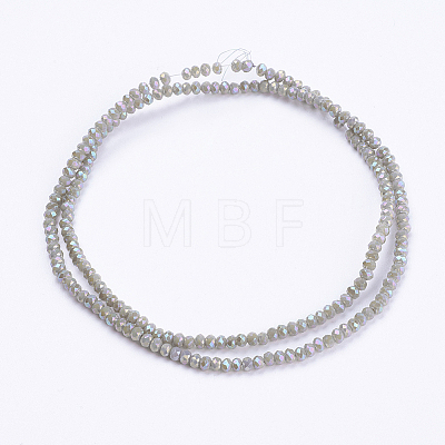 Electroplate Glass Beads Strands X-GLAA-F078-FR10-1