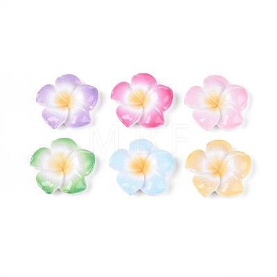 Plumeria Flower Opaque Resin Cabochons CRES-T025-30M-01-1