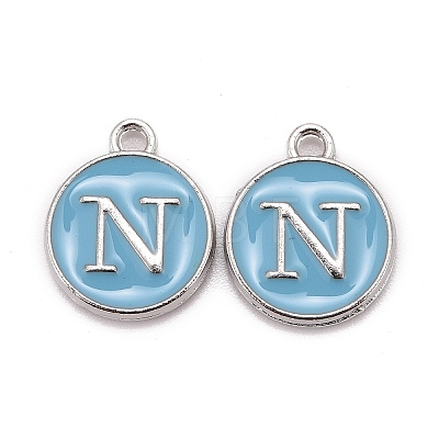 Platinum Plated Alloy Enamel Charms X-ENAM-S118-04N-P-1