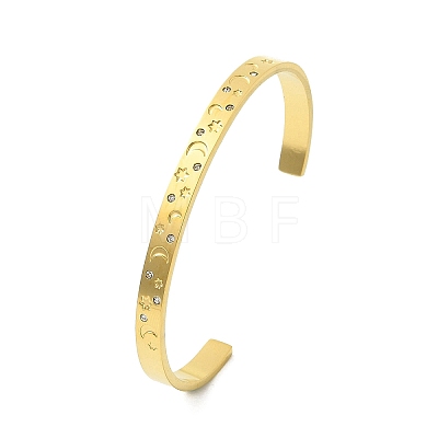 304 Stainless Steel Cuff Bangles BJEW-P348-02D-G-1