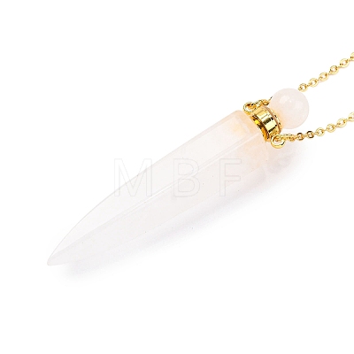 Natural Mixed Stone Bullet Shaped Perfume Bottle Pendant Necklaces G-B089-02G-1