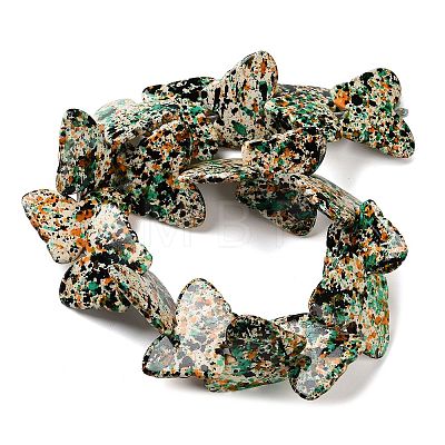 Spray Printed Synthetic Turquoise Beads Strands TURQ-P002-04A-01-1