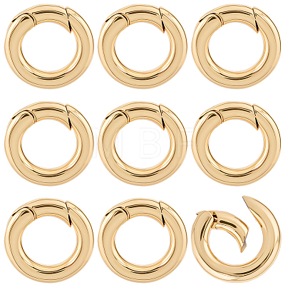 10Pcs Brass Spring Gate Rings KK-BBC0022-07B-1