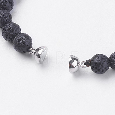 Natural Lava Rock Beads Stretch Bracelets BJEW-I241-13A-1