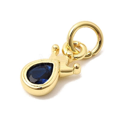 Brass Cubic Zirconia Charms KK-G554-01C-03-1