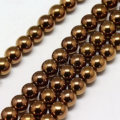 Electroplate Non-magnetic Synthetic Hematite Beads Strands LS-G-J169A-8mm-01-1
