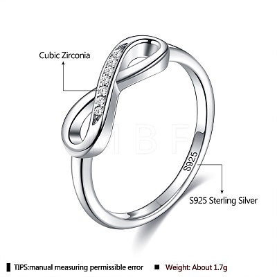Rhodium Plated 925 Sterling Silver Finger Rings RJEW-BB67007-7-1