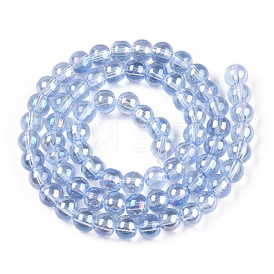 Electroplate Transparent Glass Beads Strands GLAA-T032-T6mm-AB04-1