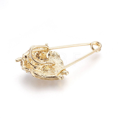 Golden Plated Alloy Brooches JEWB-WH0003-11G-1