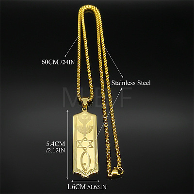 304 Stainless Steel Star of David Fish Pendant Box Chain Necklaces FS-WG4A3EC-02-1