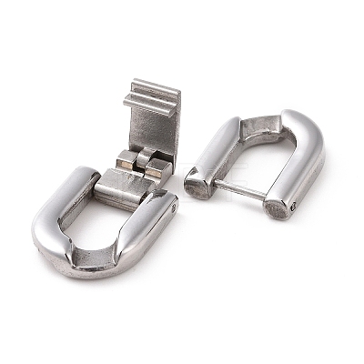 304 Stainless Steel Fold Over Clasps STAS-B029-05D-1