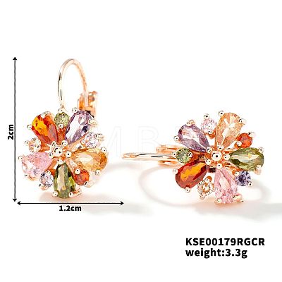 Sweet Brass Cubic Zirconia Earrings WI7590-2-1