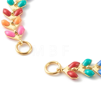 Brass Enamel Handmade Link Chains AJEW-JB00997-1
