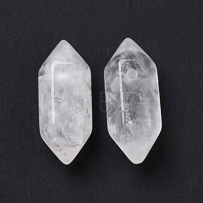 Natural Quartz Crystal Double Terminal Pointed Pendants G-C007-02A-14-1