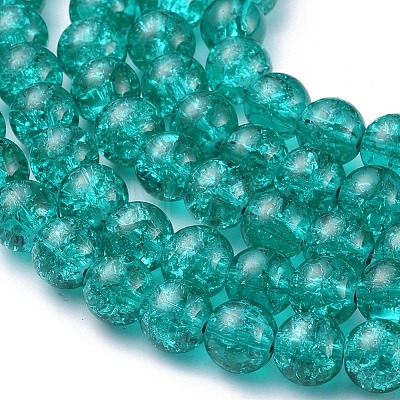 Crackle Glass Beads Strands X-CCG-Q001-8mm-15-1