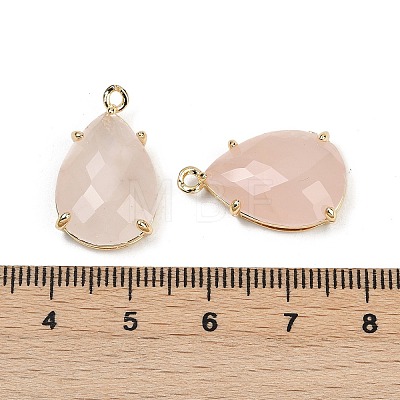 Natural Rose Quartz Faceted Pendants G-K347-05G-05-1