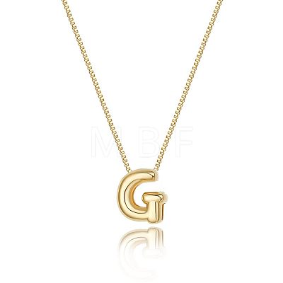Brass Initial Pendant Box Chain Necklaces for Women FS-WG5C822-07-1