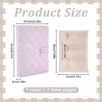 Portable Travel PU Leather & PVC Loose Leaf Binder Jewelry Books AJEW-WR0003-78A-1